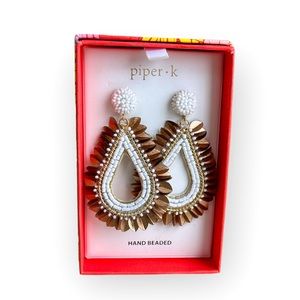 Piper K hand beaded drop earrings